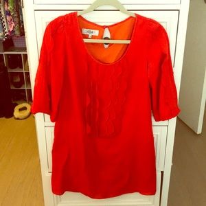 Tibi Orange/red silk dress